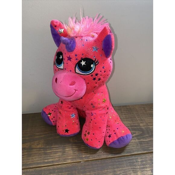 Peek-A-Boo Unicorn Stars Pink Plush Toy 7" - Picture 1 of 6